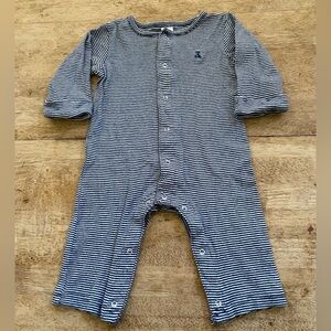 Vintage Baby Gap Infant 3-6 Mo‎ Cotton Navy Pinstripe Long Sleeve Bodysuit